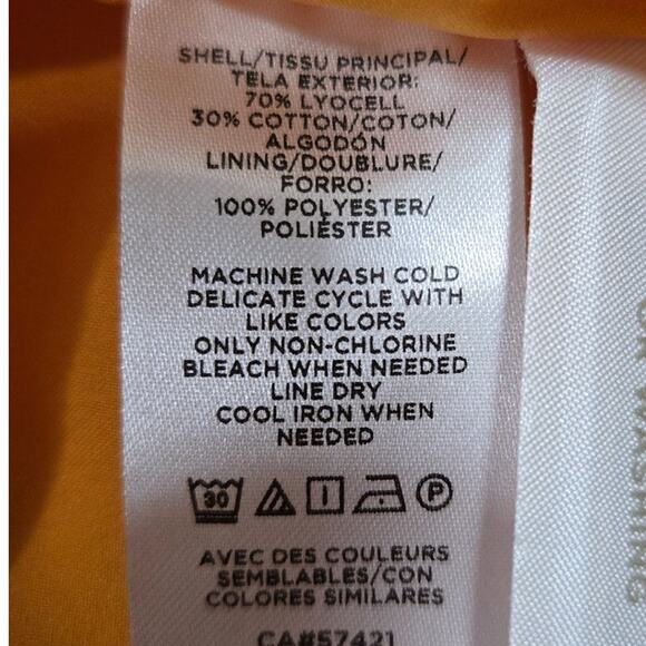 Ann Taylor Women's Large Yellow Off Shoulder Midi Dress Lined Puff Sleeve - Picture 6 of 12